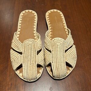 Carrie Forbes Raffia Straw Slide